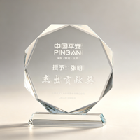 Trophée Octogonal Classique en Cristal – Vente en Gros, Gravure Laser Incluse pour Récompenses d'Entreprise et Événements Sportifs