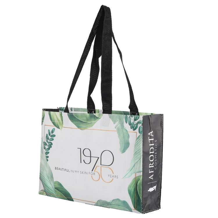 Wholesale custom logo long handle reusable non woven rpet shopping bags