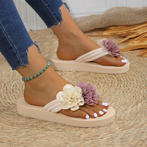 Zapatos de talla grande para mujer, zapatillas de verano, chanclas con flores, plataforma informal, combina con todo, ligero, para playa, Cool Women916 - Product Image 2