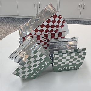 Contenedores de <span class=keywords><strong>comida</strong></span> forrados de lámina <span class=keywords><strong>a</strong></span> cuadros italianos clásicos personalizados, desechables, portátiles, con bloqueo térmico, para restaurantes, <span class=keywords><strong>catering</strong></span>, entrega - Product Image 4