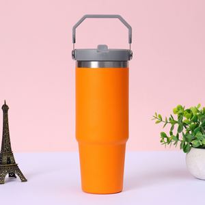 Double Wall Insulated Car Grip Handle Tumbler 20oz 30oz <b>Mug</b> Lid Straw Anti-Slip for Office Home Daily - Product Image 2