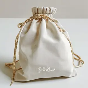 Wholesale Cotton Linen Gift Packaging Dust Bag Drawstring Pouches For Candle