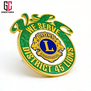 12 Yıllık Fabrika Özel Üretim Metal Emaye Rozetleri Lions Kulübü Rozeti Bölge 45 Lions Hizmet Vermektediriz Rozeti El Sanatları Hediyesi Simli Renkli Rozet - Product Image 6