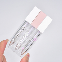 Tubes de brillant à lèvres carrés uniques et transparents de 7 ml avec boîte, étiquette personnalisée, tubes vides pour huile à lèvres, emballage cosmétique en gros