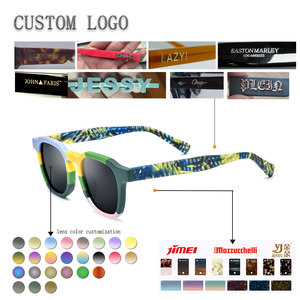Lunettes de soleil rectangulaires à monture intégrale, monture multicolore, verres miroir bleus, protection UV 100%, style tendance unisexe pour adultes - Product Image 2