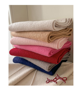 冬用スカーフ100% ウール180 * 30cm無地ニットスカーフ多用途の暖かい女性用スカーフ - Product Image 5