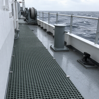 Grille en PRV pour pont de bateau, panneau antidérapant en fibre de verre découpé pour escaliers de bateau, plateformes et usage industriel