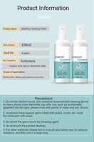 Bijoux naturels en contact direct avec la peau avec étiquette personnalisée Nettoyage de vernis Or Platine Argent Nettoyage Liquide écologique en spray