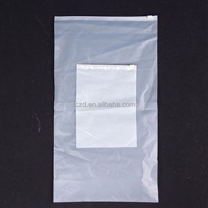 Sac en plastique transparent auto-adhésif avec fermeture éclair personnalisée, emballage avec fermeture éclair givrée, sac à fermeture éclair avec fermeture éclair givrée - Product Image 1