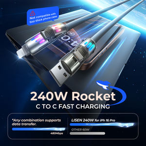 LISEN 4-in-1 USB-C-Kabel mit 240W PD-Schnellladetechnologie für iPhone 17 Air MacBook Pro iPad Samsung S25 Switch <span class=keywords><strong>2</strong></span> - Product Image 2