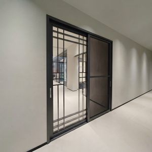 Puerta Corredera Individual Moderna Personalizada Deioux, Puerta de Granero Colgante, de Aluminio y Vidrio, Impermeable, para Interiores, Cocina, Baño - Product Image 1