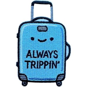 แพทช์ปักลาย Custom Always Trippin ขนาด 3 นิ้ว รีดติดหรือเย็บติด สำหรับตกแต่งกระเป๋าเดินทาง - Product Image 1