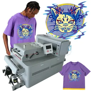 新型高级t恤服装打印机DTF粉粉机，带XP600打印头DTF打印机宠物薄膜打印机
