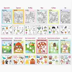 Livre de coloriage pour tout-petits : Découvrez les animaux mignons, plusieurs scènes amusantes, autocollants cachés créatifs - Product Image 4