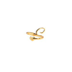 Fashion <b>Rings</b> 316L Stainless Steel PVD <b>Gold</b> Plating Heart Design For Women - Product Image 2