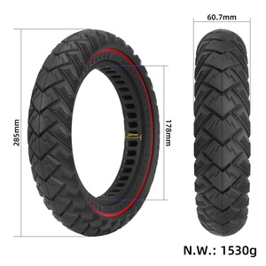 Pneu plein tout-terrain ULIP 12*2.125/12*2.5/12 1/2*2 1/4 Red Line Wingtread avec rainures de 28 mm résistantes pour trottinette électrique - Product Image 2