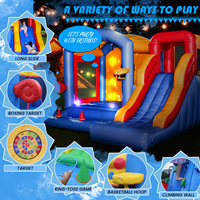 Maison combinée gonflable de rebond de qualité commerciale de 15 pieds Château plein d'entrain gonflable en PVC 100% avec toboggan, piscine à balles pour enfants