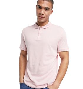 2025 Latest Design High Quality Custom style made Simple Design Blank <b>Pink</b> Short Sleeves <b>Polo</b> Collar with Stripes Plain T <b>Shirt</b> - Product Image 1