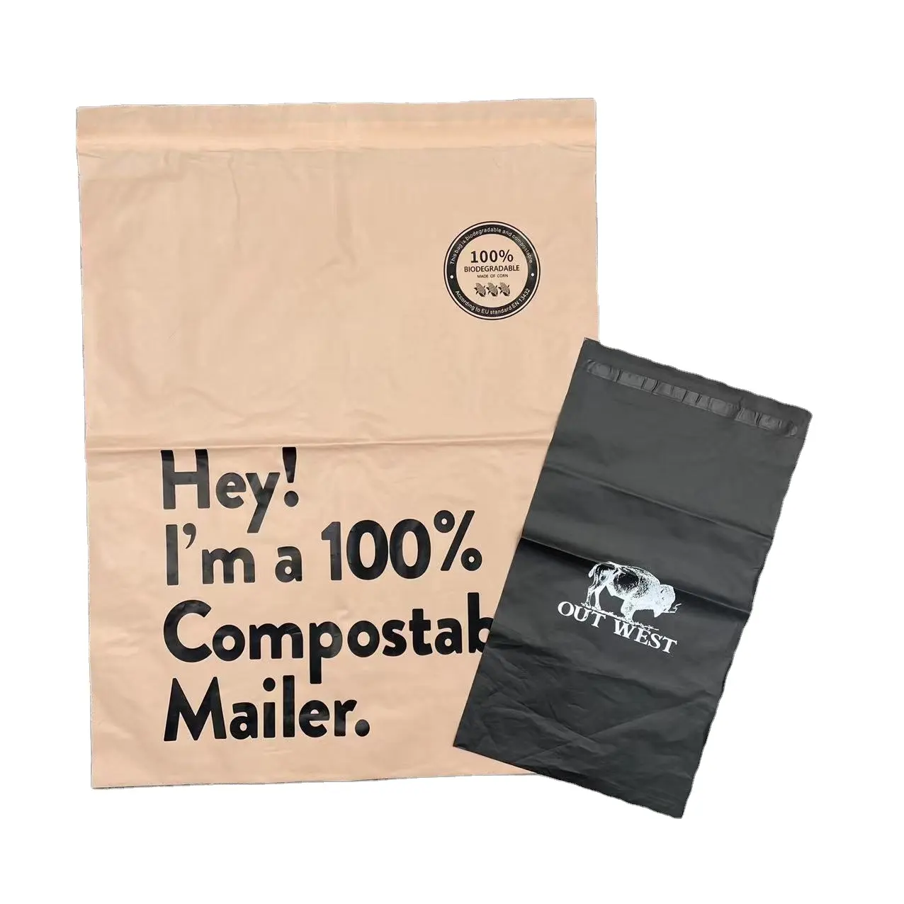 Custom Logo Printed Eco-Friendly 100% Biodegradable Compostable Poly Express Parcel Mailer Courier Shipping Bags for Clothing