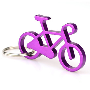 Llavero de aluminio con forma de bicicleta personalizado del fabricante, llavero con logotipo impreso con láser, llavero abrebotellas de Metal personalizado - Product Image 1