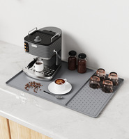 Tapis de café en silicone avec bords surélevés Tapis de bar et tapis de séchage de vaisselle détachable pour les comptoirs Tapis et tampons de cafetière Produit