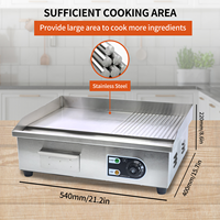 Plaque de cuisson électrique portable professionnelle antiadhésive en acier inoxydable pour restaurant et extérieur