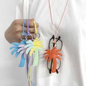 Sangle de lunettes en cuir PU coloré en forme de cocotier, support de lunettes à clipser autour du cou, étui à lunettes à clipser autour du cou - Product Image 1