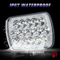 45W carré 7 pouces 15LED barre phare voiture conduite lumière feux de croisement Auto lampe de travail pour hors route 4x4 camion Suzuki Jeep Wrangler