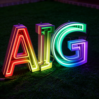 Lettres lumineuses en miroir infini 3D personnalisées, enseigne publicitaire, miroir en acrylique lumineux, enseigne en néon, logo d'entreprise, art de magasin