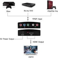 Componente 5RCA Ypbpr RGB L/R Video a HD HDTV Converter Soporte 1080P Audio de DVD PSP a HDTV