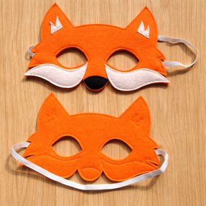 2026 New Fashion Cute Masquerade Mascot Costume 7 3/4" Orange Felt Fox <strong>Eye</strong> <strong>Masks</strong> with Elastic Headband for <strong>Men</strong> Teenage Women - Product Image 2