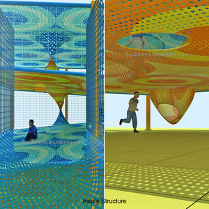 Aire de jeux intérieure personnalisable pour enfants, en <span class=keywords><strong>corde</strong></span> de nylon crochetée à la main, avec structure multi-tours et sentier aquatique combiné - Product Image 3