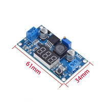Module de réduction de tension réglable DC-DC LM2596 avec affichage numérique du voltmmètre, entrée de courant 3A, sortie 2,5V-40V, panneau 1,25V-37V