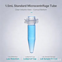Tube de microcentrifugation à verrouillage de sécurité de 1,5 ml, conception à faible rétention, consommables de laboratoire professionnels