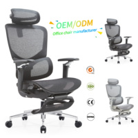 Chaise de bureau ergonomique en maille avec fonction inclinable, réglable en hauteur, robuste, pour chef de service