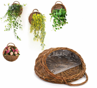 Panier mural en osier tressé écologique et durable, idéal pour la décoration de patio et de jardin, directement de l'usine