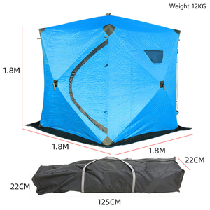 Tente de camping hexagonale d'extérieur portable, tente cube personnalisée isolée pour la randonnée et la pêche sur glace, tente chaude d'hiver pour 6 personnes - Product Image 3