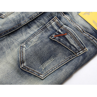 Celana Jeans Hip Hop Pria Terbaru 2026 Model Stonewashed, Jahitan Kombinasi Elastis, Celana Pendek Kasual Musim Panas Tipis Berkualitas, Bordir Rivet