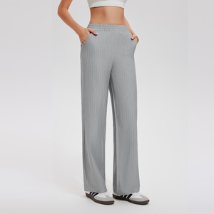 <span class=keywords><strong>Pantaloni</strong></span> Larghi <span class=keywords><strong>a</strong></span> <span class=keywords><strong>Righe</strong></span> per Yoga, Nuovi <span class=keywords><strong>Pantaloni</strong></span> da Donna <span class=keywords><strong>a</strong></span> Vita Alta, Comodi e Modellanti in Viscosa e Spandex - Product Image 2