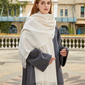 ハイエンド女性の冬のウールスカーフブラックカシミアオールマッチショール韓国ソリッドカラーメンズスカーフ卸売 - Product Image 6