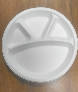 Assiette jetable ronde en bagasse, biodégradable et compostable, en canne à sucre, pour fêtes, restaurants et traiteurs - Product Image 4