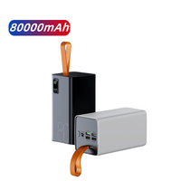 Power Bank Terbaru 80000mah Layar Digital 22.5W Output Tipe C Pengisian Daya Super Cepat PD20W 80000mah