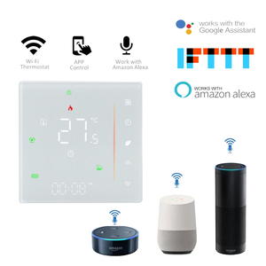 Thermostat intelligent WiFi Tuya pour chauffage par le sol, écran tactile, double <span class=keywords><strong>sonde</strong></span> NTC, système <span class=keywords><strong>de</strong></span> film <span class=keywords><strong>chauffant</strong></span> en carbone infrarouge lointain, CE RoHS 220V - Product Image 5