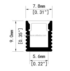 08x09 mét bạc đen Slim <span class=keywords><strong>LED</strong></span> tuyến tính chiếu sáng nhôm kênh sử dụng cho tủ tường - Product Image 2