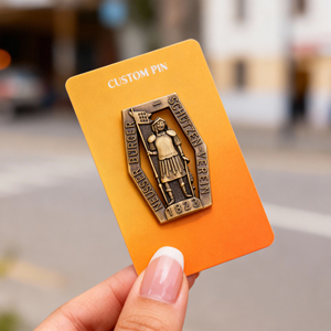 Pin de Solapa Personalizado con Logotipo, Recuerdo Metálico, Fundición a Presión, Plateado, Latón, Regalo de Honor, Broche - Product Image 1