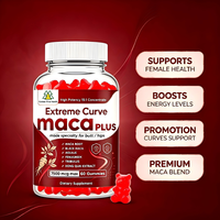 Gummies Extreme Curve Maca Plus 7500mcg |   Concentré haute puissance 15:1 pour le remodelage des fesses, des hanches et du corps, 60 unités, stimulant de la libido pour femmes