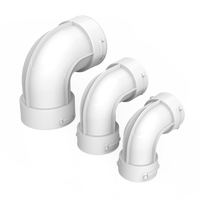 Systèmes d'aération 63mm 75mm 4 "pouces coude 90 degrés conduit tuyau connecteur Flexible rond Tube Ventilation tuyau ABS plastique