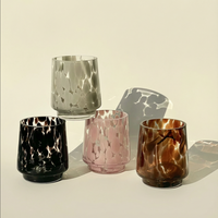 Bouteille diffuseur de parfum en verre soufflé à la main double couche de luxe, récipient décoratif artistique pour la maison, idéal pour la fabrication de bougies haut de gamme