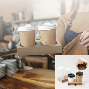 Supports de tasses en <span class=keywords><strong>carton</strong></span> biodégradables personnalisés pour café, vente en gros d'usine, écologiques, pour thé à bulles Boba, supports de tasses en papier à paroi simple - Product Image 4