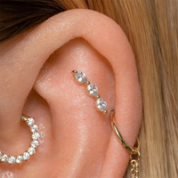 Canner 5A Zircon Coeur Dos Plat Piercing Boucle D'oreille Bijoux De Haute Qualité pour Femmes